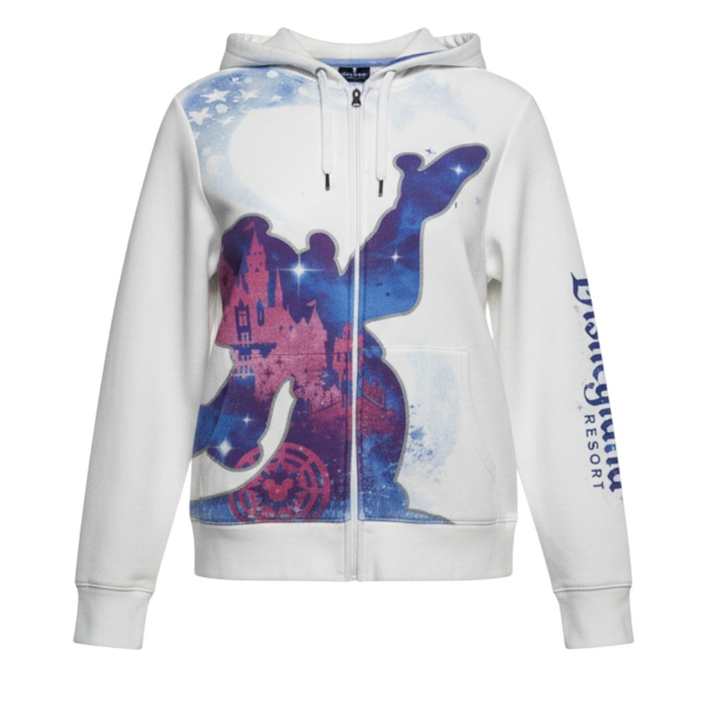 Disneyland Parks‎ Sorcerer Mickey Mouse Zip Hoodie Women Sz L Embroidered 2017